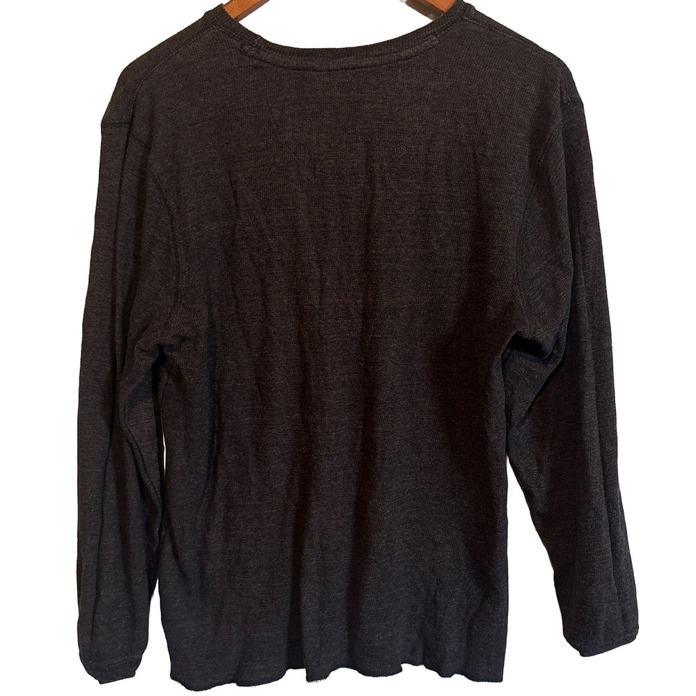 Reclaim Brown Waffle Knit Thermal Long Sleeve Shirt 100% Cotton Mens Large